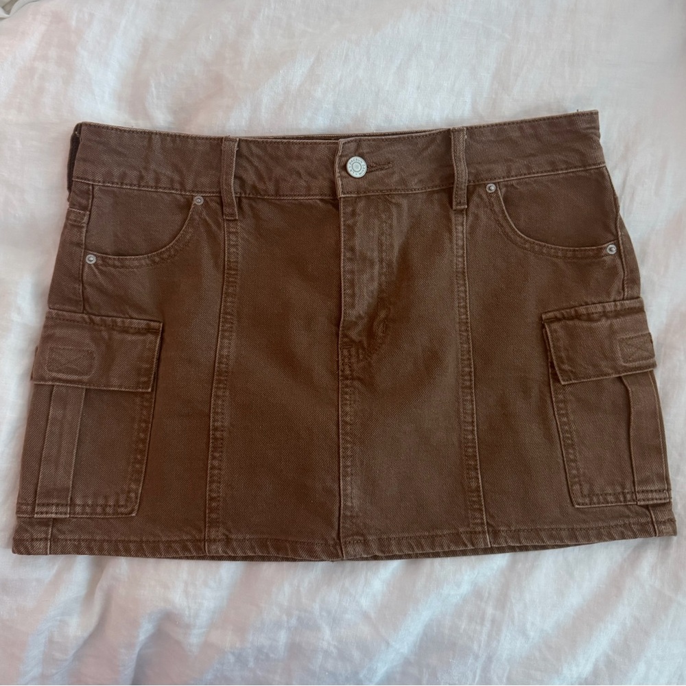 PacSun Brown Denim Skirt